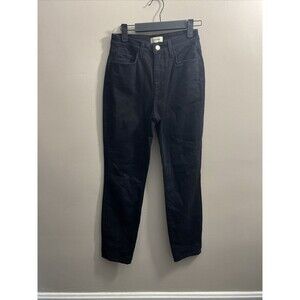 L'agence Highline High Rise Skinny Jeans Straight Hem Black 25